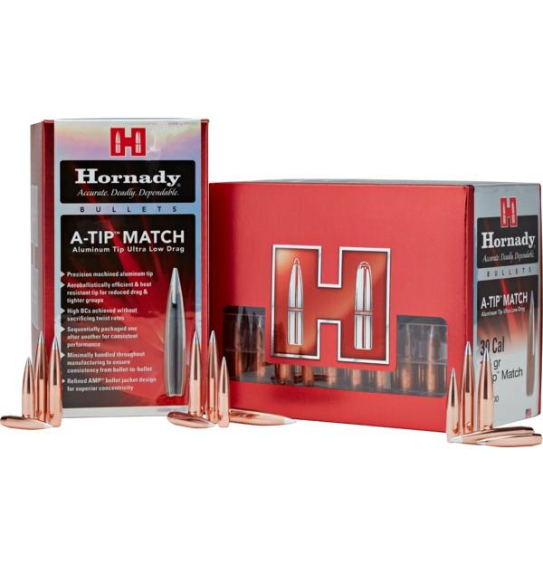 Hornady Aluminum A-Tip Match Rifle Bullets .22 cal .224" 90 gr PT 100/ct