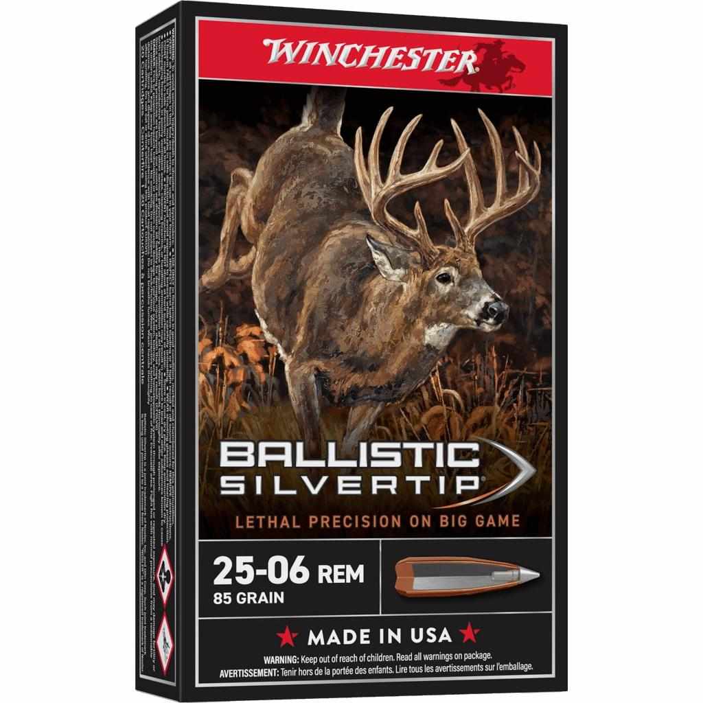 Winchester Ballistic Silvertip Rifle Ammunition .25-06 Rem 85 gr. PT 3470 fps 20/ct