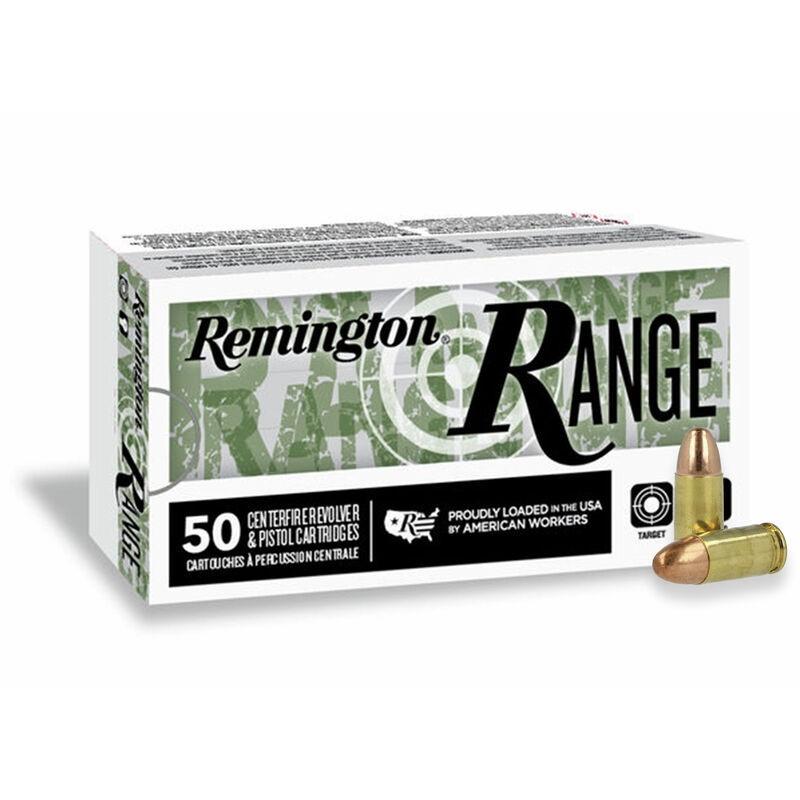 Home Remington range handgun ammo 9mm luger 115 gr fmj 1145 fps 50/ct